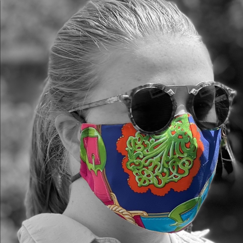 Luxury Fashion-Forward Three Layer Face Mask Handcrafted With Designer Scarf